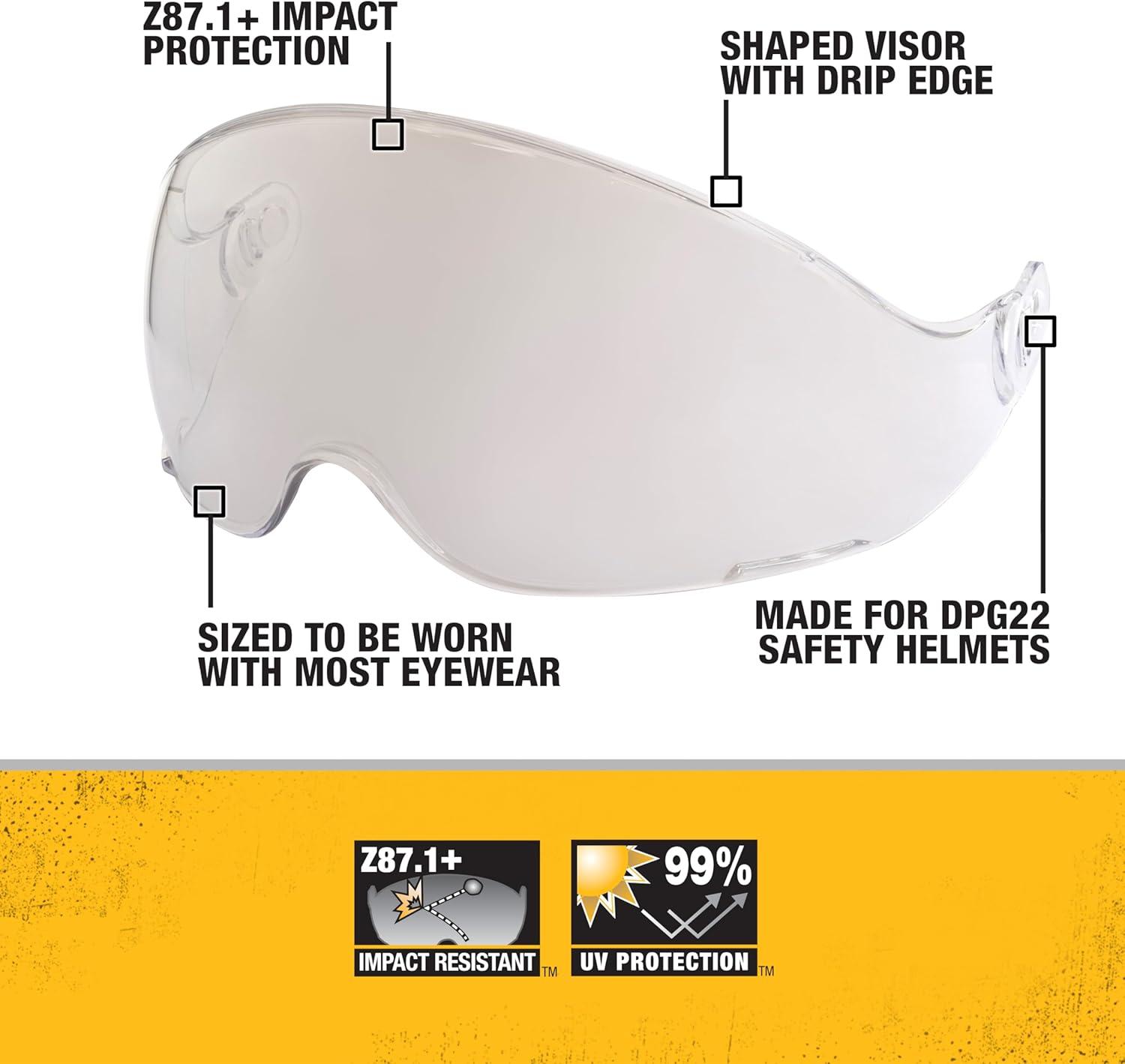imageDEWALT DPG22SH Visor with Premium Antifog Clear Lens Designed to Fit DPG22 Type II HelmetIndoorOutdoor