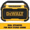 imageDEWALT 20V MAX Bluetooth Speaker 100 ft Range Durable for Jobsites Phone Holder Included Lasts 810 Hours with Single Charge DCR010