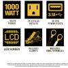 imageDEWALT DXAEPI1000 Power Inverter 1000W Car Converter with LCD Display Dual 120V AC Outlets 31A USB Ports 12V DC Adapter Battery ClampsCar Converter