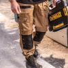 imageDEWALT Protradesman Mens Loose Fit Holster Pocket Cottonpoly Stretch Work PantsTan