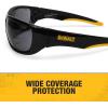 imageDewalt Dominator Safety Glasses Dpg94 Unisex Adult Non Slip Polarized Mirrored Rubber Full RimSmoke Lens