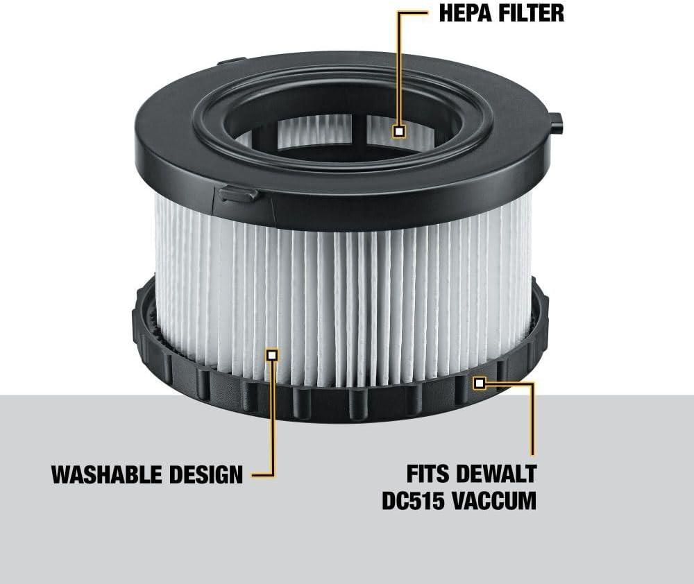 imageDEWALT Replacement HEPA Filter For DC515 DC5151H WhitesOne Size