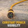 imageDEWALT 100 Foot Extension Cord Lighted ClicktoLock 123 SJTW  Heavy Duty Outdoor Weatherproof Heat ampamp Corrosion Resistant Industrial Strength Light Up Three Prong Outlet Plug Power Cord