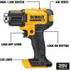 imageDEWALT 20V MAX Heat Gun Cordless Up to 990 Degrees 42 Minutes of Run Time LED Light Heatgun with Flat and Hook Nozzle AttachmentsTool Only DCE530BHeat Gun