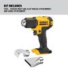 imageDEWALT 20V MAX Heat Gun Cordless Up to 990 Degrees 42 Minutes of Run Time LED Light Heatgun with Flat and Hook Nozzle AttachmentsTool Only DCE530BHeat Gun