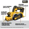 imageDEWALT 20V MAX Planer 30000 Cuts Per Minute 2 mm Cut Depth Brushless Motor Bare Tool Only DCP580BBrushless planer