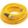 imageDEWALT 50 Foot 123 SJTW ClicktoLock Lighted Extension Cord  Heavy Duty Outdoor Waterproof Weatherproof Heat ampamp Corrosion Resistant Industrial Strength Light Up Prong Outlet Plug Power Cord50