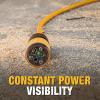 imageDEWALT 50 Foot 123 SJTW ClicktoLock Lighted Extension Cord  Heavy Duty Outdoor Waterproof Weatherproof Heat ampamp Corrosion Resistant Industrial Strength Light Up Prong Outlet Plug Power Cord100 ft