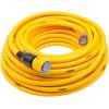 imageDEWALT 50 Foot 123 SJTW ClicktoLock Lighted Extension Cord  Heavy Duty Outdoor Waterproof Weatherproof Heat ampamp Corrosion Resistant Industrial Strength Light Up Prong Outlet Plug Power Cord100 ft