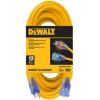imageDEWALT 50 Foot 123 SJTW Lighted Extension Cord  Heavy Duty Outdoor Waterproof Weatherproof Heat ampamp Corrosion Resistant Industrial Strength Light Up Prong Outlet Plug Power CordGreen
