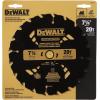 imageDEWALT 714quot Circular Saw Blade for Pressure Treated and Wet Lumber ATB Thin Kerf 58quot and Arbor 20Tooth DW3174  Black