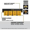 imageDEWALT Battery Organizer Holds up to 4 Batteries Mount Rail Workshop Storage System Compatible DWST82819One Size