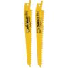 imageDEWALT DW48022 6Inch 6 TPI Taper Back BiMetal Reciprocating Saw Blade 2Pack  YellowOne Size