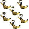 imageDEWALT DXBC10000J6PK BlackYellow 2quot x 27 Ratchet Tie Down Straps with Double JHooks  HeavyDuty Cargo Hauling 10000 lb Break Strength 6 Pack2 x 27