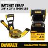 imageDEWALT DXBC10000J6PK BlackYellow 2quot x 27 Ratchet Tie Down Straps with Double JHooks  HeavyDuty Cargo Hauling 10000 lb Break Strength 6 Pack2 x 27