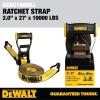 imageDEWALT DXBC10000J6PK BlackYellow 2quot x 27 Ratchet Tie Down Straps with Double JHooks  HeavyDuty Cargo Hauling 10000 lb Break Strength 6 Pack2 x 27