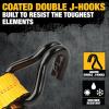 imageDEWALT DXBC10000J6PK BlackYellow 2quot x 27 Ratchet Tie Down Straps with Double JHooks  HeavyDuty Cargo Hauling 10000 lb Break Strength 6 Pack2 x 27