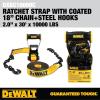 imageDEWALT DXBC10000J6PK BlackYellow 2quot x 27 Ratchet Tie Down Straps with Double JHooks  HeavyDuty Cargo Hauling 10000 lb Break Strength 6 Pack2 x 30
