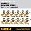 imageDEWALT DXBC18004 BlackYellow 125quot x 12 Ratchet Tie Down Straps  LightWeight Cargo Hauling 1800 lb Break Strength 4 Pack12 Pack