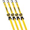 imageDEWALT DXBC18004 BlackYellow 125quot x 12 Ratchet Tie Down Straps  LightWeight Cargo Hauling 1800 lb Break Strength 4 Pack125 x 12 4 Pack