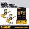 imageDEWALT DXBC18004 BlackYellow 125quot x 12 Ratchet Tie Down Straps  LightWeight Cargo Hauling 1800 lb Break Strength 4 Pack2 Pack