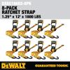 imageDEWALT DXBC18004 BlackYellow 125quot x 12 Ratchet Tie Down Straps  LightWeight Cargo Hauling 1800 lb Break Strength 4 Pack8 Pack