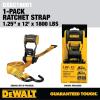 imageDEWALT DXBC18004 BlackYellow 125quot x 12 Ratchet Tie Down Straps  LightWeight Cargo Hauling 1800 lb Break Strength 4 PackSingle