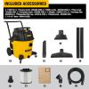 imageDEWALT DXV14P Shop Vacuum WetDry 14 Gallon 6 HP WetDry Vac with 110 CFM Powerful Suction YellowYellow