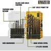 imageDEWALT Drill Bit Set 21Piece 135 Degree Split Point 31 Degree Helix Black Oxide Coated For Plastic Wood and Metal DWA1181