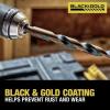 imageDEWALT Drill Bit Set 21Piece 135 Degree Split Point 31 Degree Helix Black Oxide Coated For Plastic Wood and Metal DWA1181