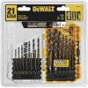 imageDEWALT Drill Bit Set 21Piece 135 Degree Split Point 31 Degree Helix Black Oxide Coated For Plastic Wood and Metal DWA1181