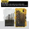 imageDEWALT Drill Bit Set 21Piece 135 Degree Split Point 31 Degree Helix Black Oxide Coated For Plastic Wood and Metal DWA1181