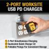 imageDEWALT Heavy Duty 30W PD USB Wall Charger Worksite USBC Chargers Type C Fast Charger Foldable Plug Compatible with iPhone 16 15 14 13 12 Pro Max iPad Pro2Port PD