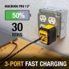 imageDEWALT Heavy Duty 30W PD USB Wall Charger Worksite USBC Chargers Type C Fast Charger Foldable Plug Compatible with iPhone 16 15 14 13 12 Pro Max iPad Pro3Port PD