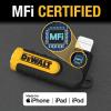 imageDEWALT Heavy Duty 35mm to Lightning Adapter 90Degree L Connector Female to 35mm Male Headphone Jack Adapter for iPhone Compatible Lightning to 35 mm Headphone Jack Adapters Adapts Legacy Devices