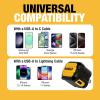 imageDEWALT Heavy Duty NeverBlock USB Charger Angled Dual Port 12W Wall Charger Adapter Foldable Plug Charging Box Brick Cube for iPhone 15 14 13 12 11 Pro Max Galaxy S22 S21 Note 20 HTC Moto LG