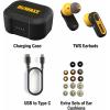 imageDEWALT Heavy Duty True Wireless Ear Buds Bluetooth Headphones with Type C Charging Case Included Over 37 Hours of Battery Life Easy Setup for iPhone Perfect for Jobsite Outdoor Work YellowBlack