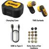 imageDEWALT Heavy Duty True Wireless Ear Buds Bluetooth Headphones with Type C Charging Case Included Over 37 Hours of Battery Life Easy Setup for iPhone Perfect for Jobsite Outdoor Work YellowYellow