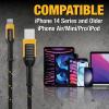 imageDEWALT Heavy Duty USB A to Lightning Cable Apple MFi Certified Durable iPhone Charger Lightning Cables Fast Charging iPhone Charger Cord Compatible wiPhones 14131211 Pro Max iPad AirPods 6FT10 Foot