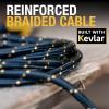 imageDEWALT Heavy Duty USB to MicroUSB Cable Jobsite Micro USB Connector Cable High Speed Charging Cord for Compatible Android Phones Cameras Legacy Devices 10 ft Black
