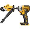 imageDEWALT Metal ShearCutter Drill Attachment Impact Ready 360 Degree Pivoting Head Cuts 18GA Material DWASHRIRYellow BlackShears Attachment