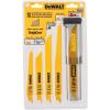 imageDEWALT Reciprocating Saw Blades MetalWoodcutting 5Piece Set DW4857 Yellow12piece Set