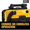 imageDEWALT Shop Vacuum Wet and Dry Cordless and Corded Wet Dry Vacuum Cleaner Shop Vac 20V MAX Portable Shopvac Tool Only DCV581HWetDry Vac Only