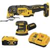 imageDEWALT 20V MAX Orbital Sander and Oscillating Tool Cordless Woodworking 2Tool Set with 5ah Battery and Charger DCK202P1