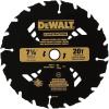 imageDEWALT 714quot Circular Saw Blade for Pressure Treated and Wet Lumber ATB Thin Kerf 58quot and Arbor 20Tooth DW3174  Black