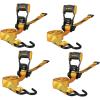 imageDEWALT DXBC18004 BlackYellow 125quot x 12 Ratchet Tie Down Straps  LightWeight Cargo Hauling 1800 lb Break Strength 4 Pack125 x 12 4 Pack