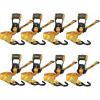 imageDEWALT DXBC18004 BlackYellow 125quot x 12 Ratchet Tie Down Straps  LightWeight Cargo Hauling 1800 lb Break Strength 4 Pack8 Pack