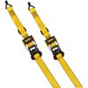 imageDEWALT DXBC33004 BlackYellow 15quot x 16 Ratchet Tie Down Straps  MidWeight Cargo Hauling 3300 lb Break Strength 4 PackBlack Yellow