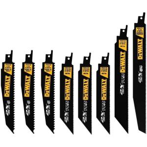 imageDEWALT  DWA4101 Reciprocating Saw Blade Set WoodMetal Cutting 8Pack DWAR8SETCS8piece 2X Set