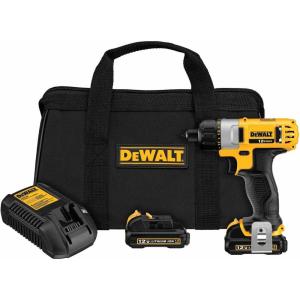 imageDEWALT 12V MAX Cordless Screwdriver 14Inch Hex Chuck 1Inch Bit Tips Electric DCF610S2